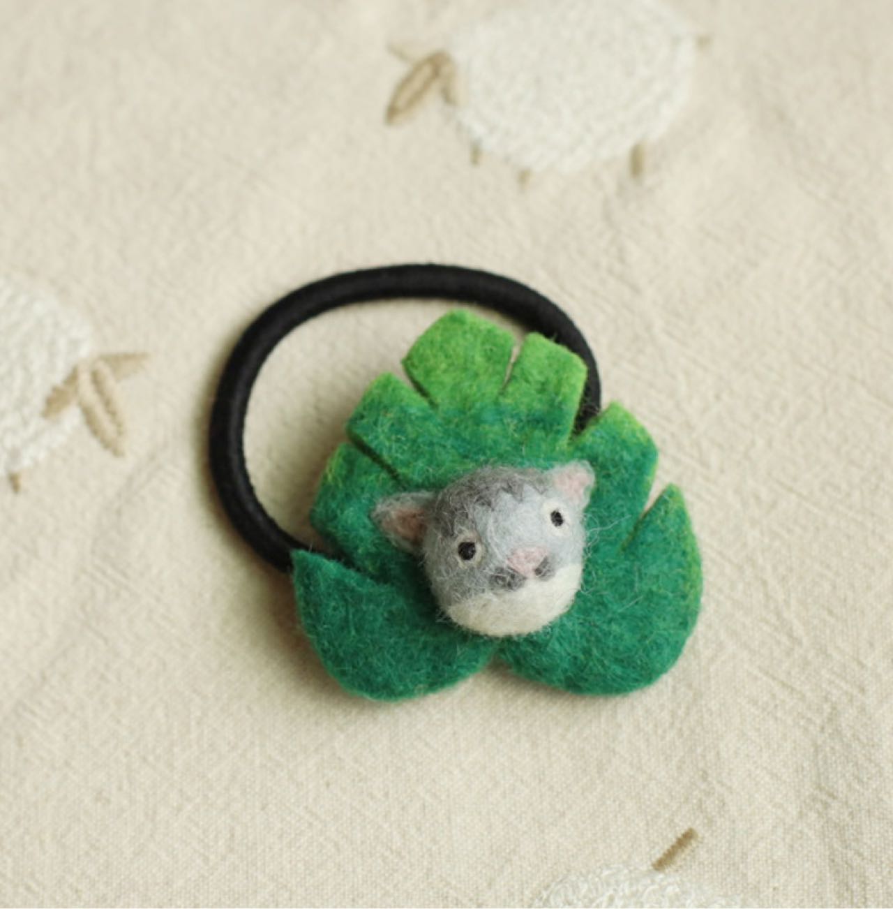 Hair Tie-Monstera Cat