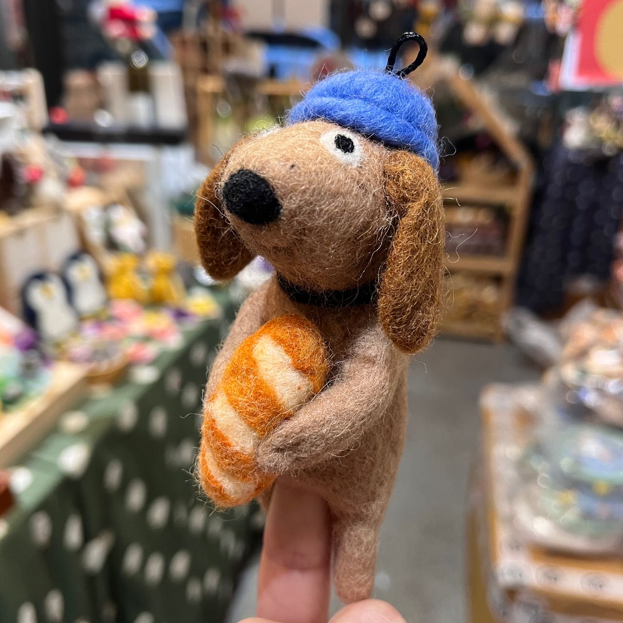 Finger Puppet Keychain-Bread Dog