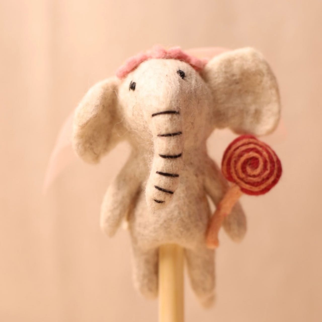 Finger Puppet Keychain-Veil Elephant
