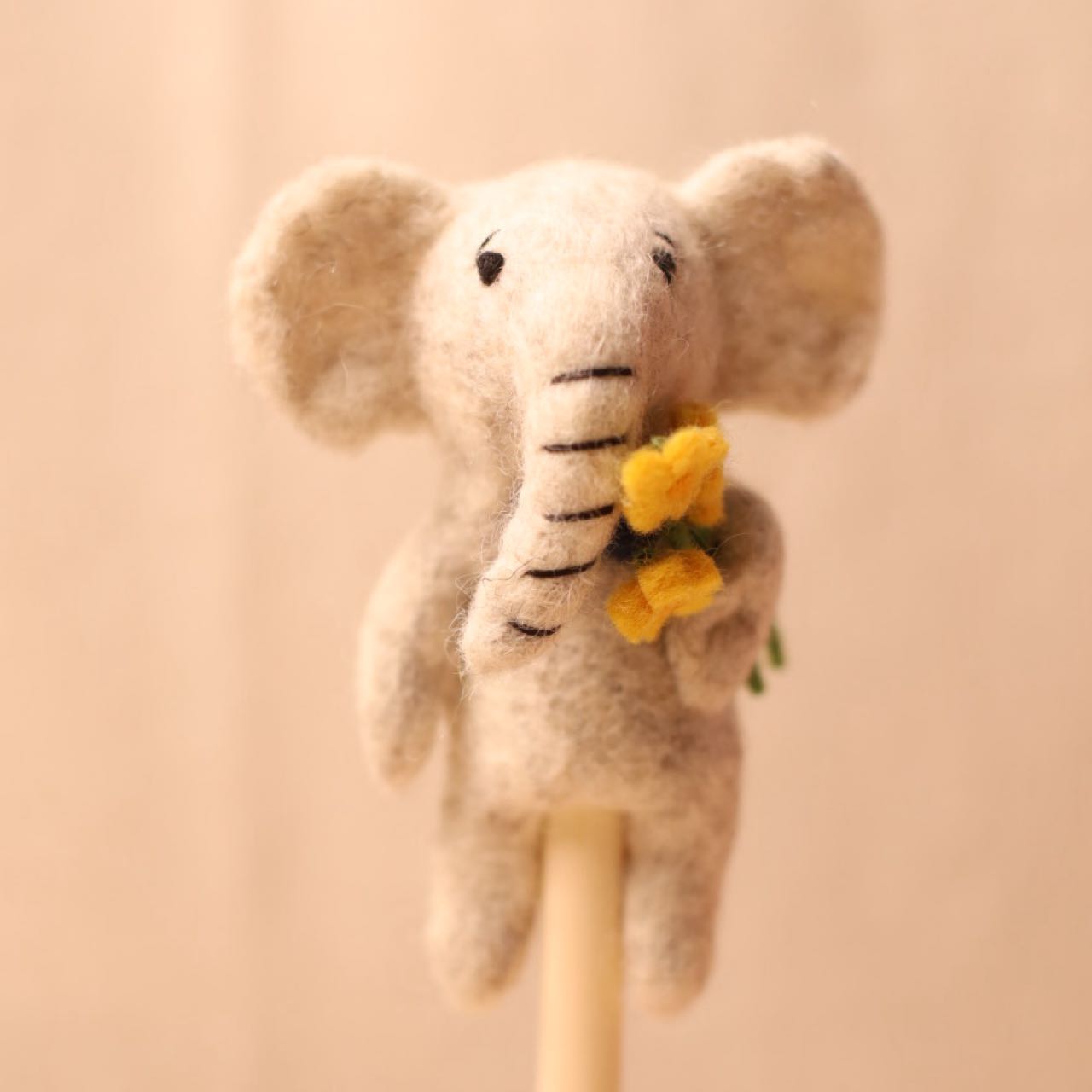 Finger Puppet Keychain-Bowtie Elephant