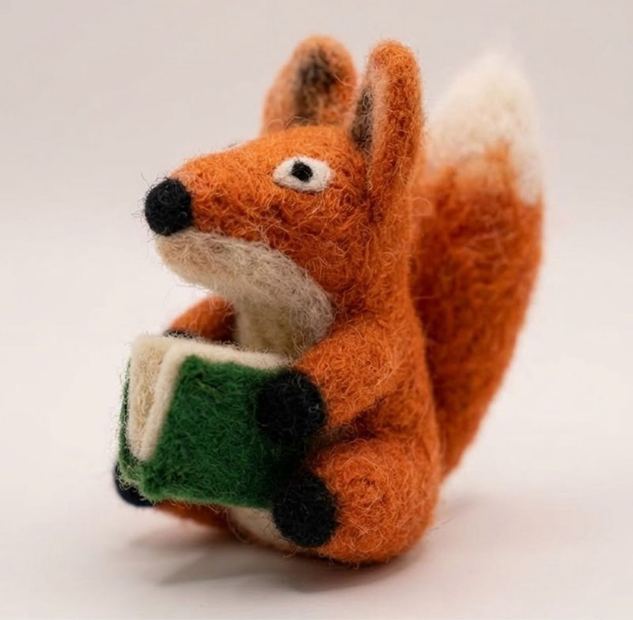 Finger Puppet Keychain-Reading Fox