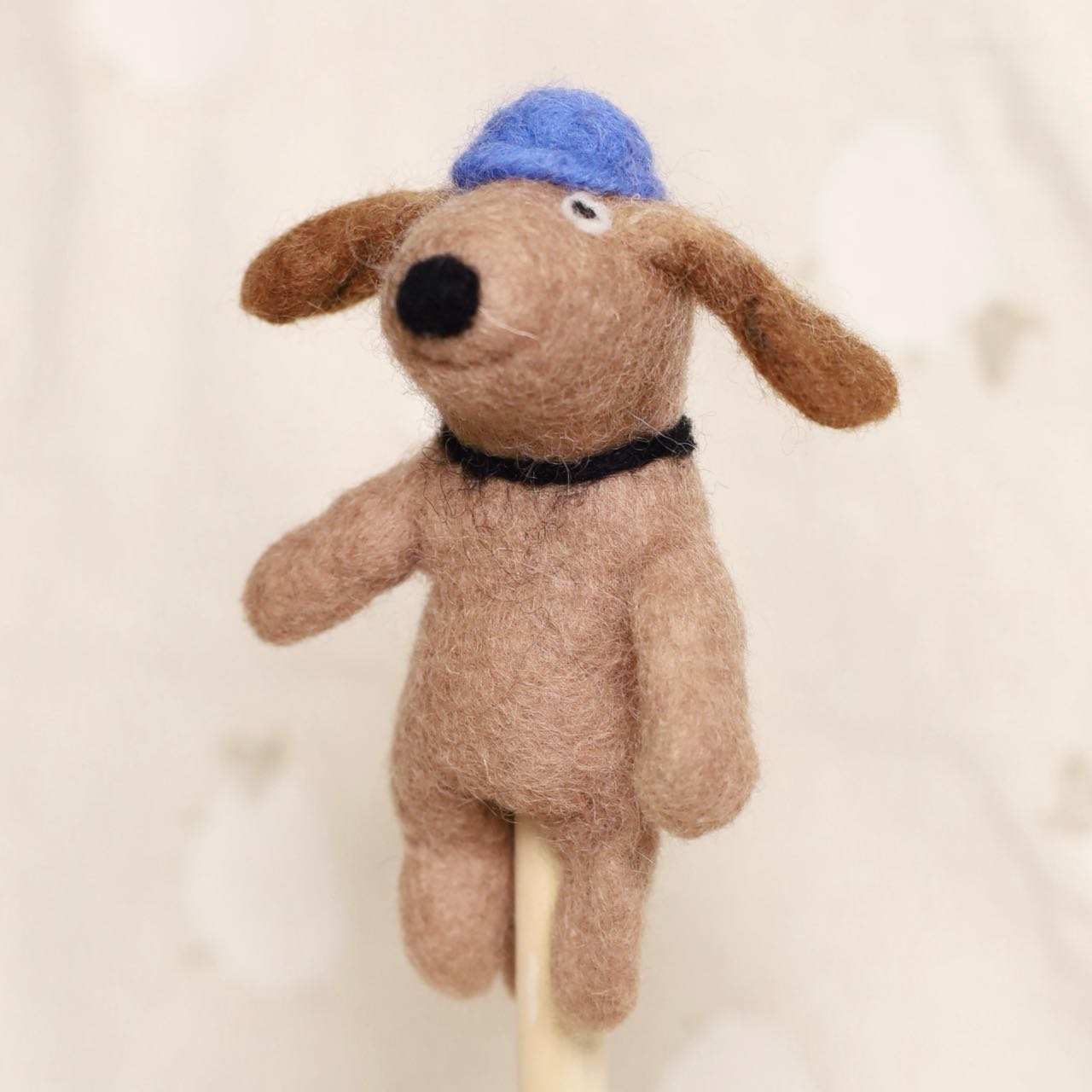 Finger Puppet-Blue Hat Dog