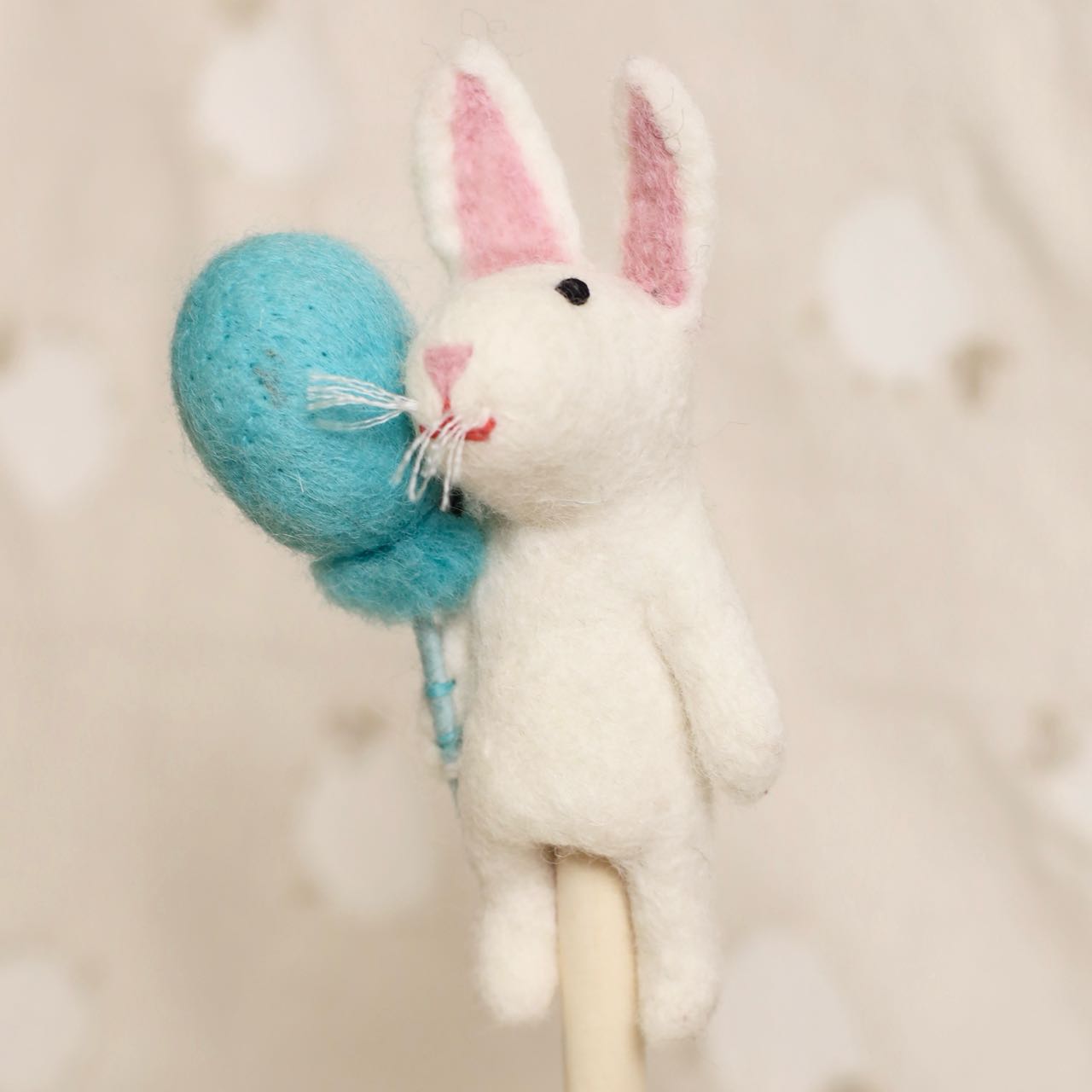 Finger Puppet-Balloon White Rabbit
