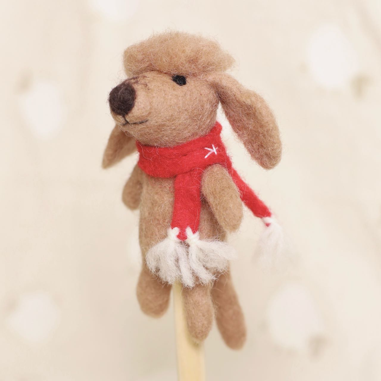 Finger Puppet-Poodle with Scarf